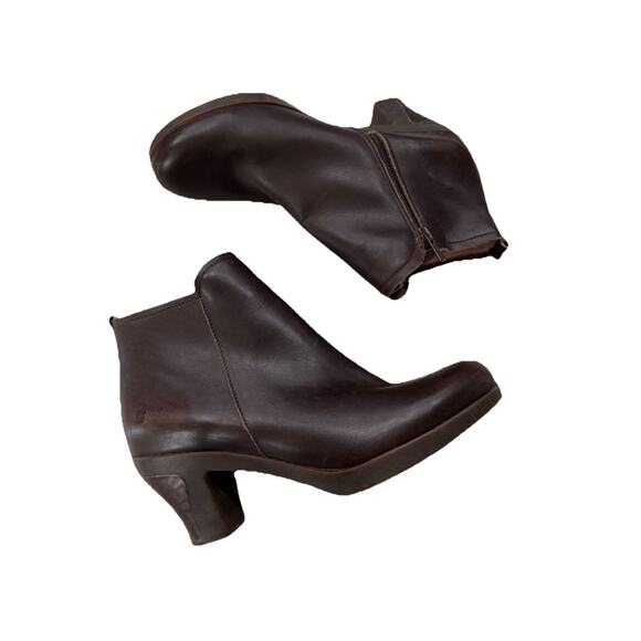 El Naturalista Women’s Size 9.5 Leather Zip Heeled Ankle Boots Brown Boho Chic - Picture 1 of 10